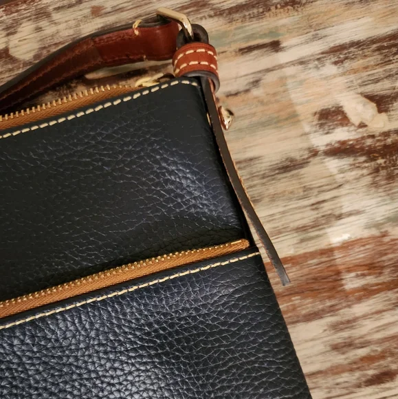 Dooney & Bourke Pebble Grain Letter Carrier Crossbody Midnight Blue - Picture 5 of 16